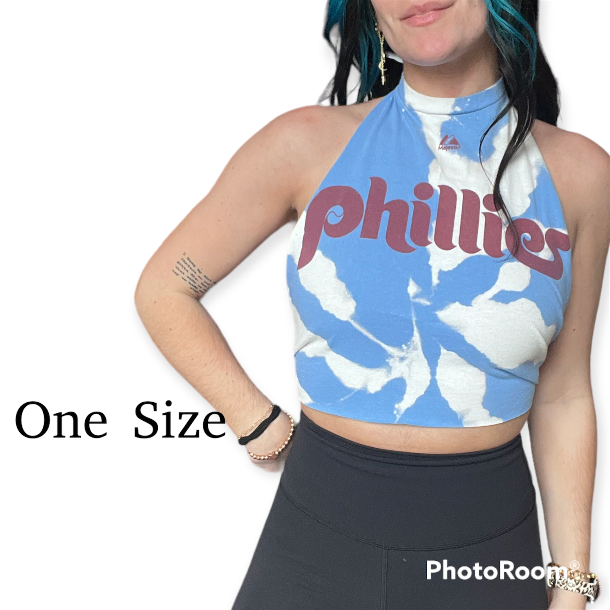 Majestic, Tops, Phillies Cropped Shirt Size S